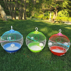 Yuvarlak kuş kafesi dayanıklı antika asılı taşınabilir yetiştiriciliği papağan güvercin kuş kafesleri - Product Image 3