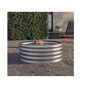Anneau de feu rond en acier galvanisé au charbon de bois de 36 pouces Silver Brasier Outdoor - Product Image 6
