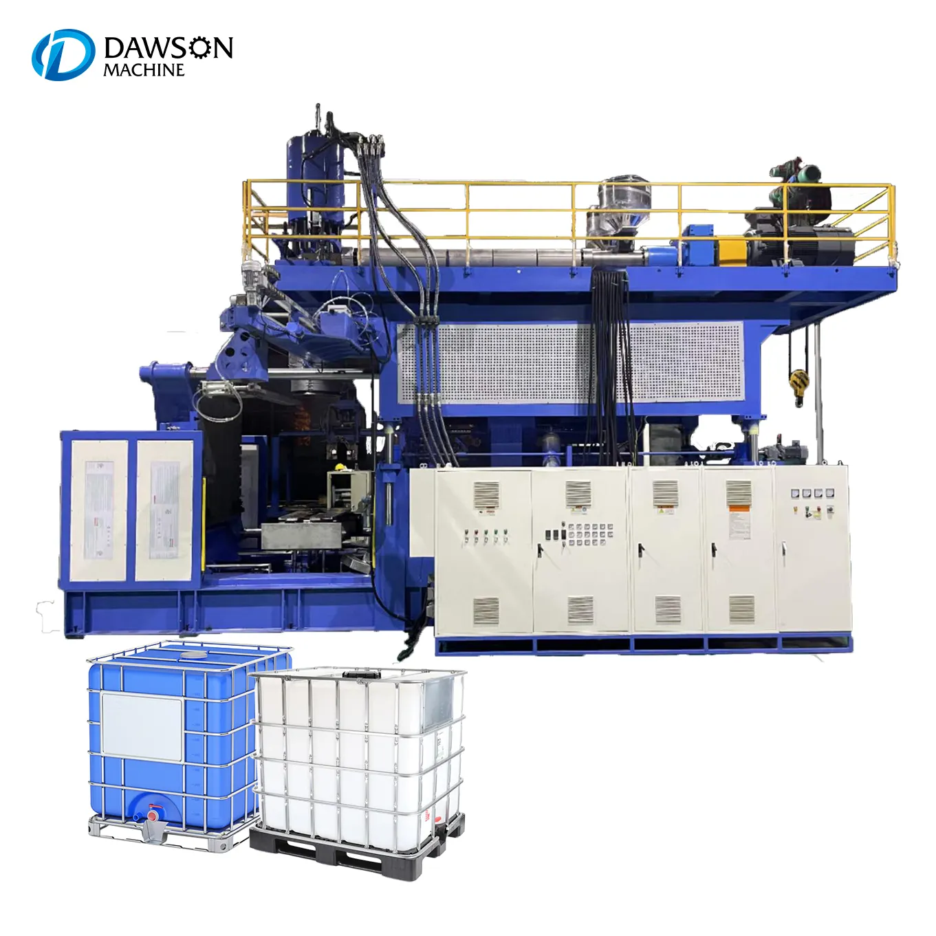 HDPE IBC tankı için şişirmeli kalıp makinesi 1000L plastik şişirme ekipmanları şişirme üretim hattı