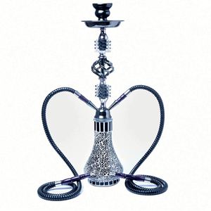 Ensemble de chicha en verre arabe de luxe fait main, finition miroir, design à double tube, écologique, taille personnalisable, multicolore - Product Image 3