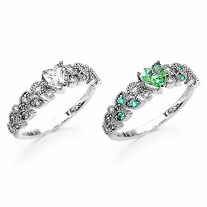 Anello con zirconi Ocean Heart per donna, gioielli romantici alla moda - Product Image 5