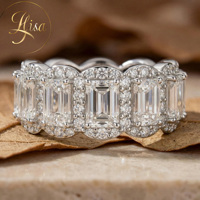 Bague en diamant cultivé en laboratoire certifié IGI, personnalisée en argent 925, diamant émeraude HPHT VVS créé en laboratoire, bague de mariage pour femme, bijoux