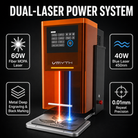 Machine de marquage laser à fibre 60W MOPA avec graveur laser à lumière bleue, modèle de bureau fermé pour acier, aluminium, bois, cuir