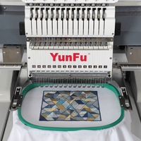 Machine à broder informatisée à tête unique YunFu BL-1201E à 12 aiguilles. Zone de broderie de 500x1200 mm pour usage commercial et domestique