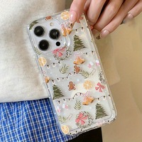 Coque de téléphone transparente antichoc souple avec motifs de Noël (cloche, bonhomme en pain d'épices) pour iPhone 15 16 17 18 Pro Max – Vente en gros