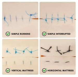 แผ่นเย็บ3ชั้นพร้อม14แผล5x7 ", ชุดเย็บ, แผ่นเย็บผิวซิลิกอน<span class=keywords><strong>ท</strong></span>ี่<span class=keywords><strong>ท</strong></span>นทานสำหรับการฝึก - Product Image 5