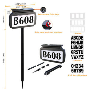 22LED Address House Number <b>Light</b> IP54 Waterproof Solar Garden Wall Mounted & <b>Ground</b> Stake 3 Color Outdoor Lighting - Product Image 2