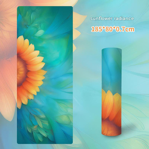 Tapis de yoga personnalisé en TPE avec impression numérique, antidérapant et adapté aux débutants pour les entraînements de fitness. - Product Image 4