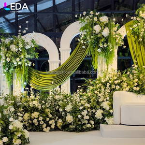 LEDA Hanging Flower wedding Backdrop <b>white</b> <b>Acrylic</b> Large Events stage Arch set - Product Image 3