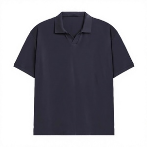 เสื้อโปโลโอเวอร์ไซส์ผู้ชายผ้าฝ้าย 100% ล้างสีแบบแอซิดวอช พิมพ์ลายสโลแกน สกรีนลายตามสั่ง คอวี เสื้อโปโลลำลองผู้ชาย - Product Image 2