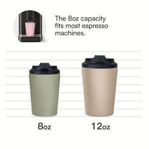Vaso Térmico Doble Aislado Portátil de 12oz, Taza de Café de 8oz con Tapa Antiderrames para Bebidas Frías y Calientes, Gran Venta - Product Image 3
