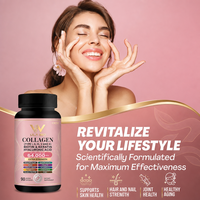 Complément alimentaire multi-collagène naturel en capsules, mélange 14-en-1, pépins de raisin, quercétine, bouteille personnalisée OEM