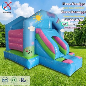 Commerciale all'aperto buttafuori giochi infantili Peppa cartone animato maiale gonfiabile <span class=keywords><strong>casa</strong></span> di rimbalzo con scivolo gonfiabile Combo per i bambini - Product Image 1