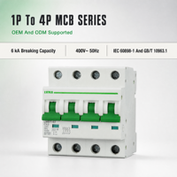 Disjoncteur miniature MCB LMB1-63 1P-4P, capacité de coupure 6kA, courbe BCD, protection IP20, installation sur rail DIN, cuivre PA66