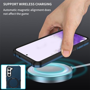 Funda magnética a la moda para teléfono móvil, carcasa trasera de carga inalámbrica a prueba de golpes para <span class=keywords><strong>Samsung</strong></span> S23 S22 ultra - Product Image 4