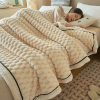 Chaude plaine épaissie flanelle chaude sieste couverture douce Double face lait velours couverture pour literie hiver