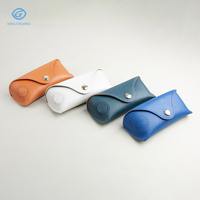 Étui de rangement portable en cuir PU tendance pour lunettes, avec boucle métallique souple, pour lunettes de soleil (vente en gros)
