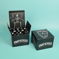Caja de Cartón Corrugado con Fondo con Cierre y Ranuras Regulares, Caja de Cartón Reciclable Ecológica con Logotipo Personalizado para Empacar Sombreros y Ropa