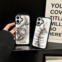 Coque de téléphone en acrylique effet ombré et os de poisson, en époxy, style artistique, vente en gros d'usine pour iPhone 17 18 Pro Max 16 15 14 Plus