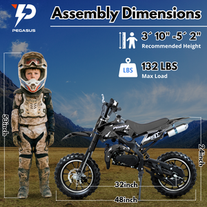 En Stock, Motocicleta Todoterreno de Gasolina para Niños de 49 cc, Velocidad Máxima de hasta 40 km/h, Motocicleta Negra Todoterreno para Entrega Local en EE. UU. - Product Image 2