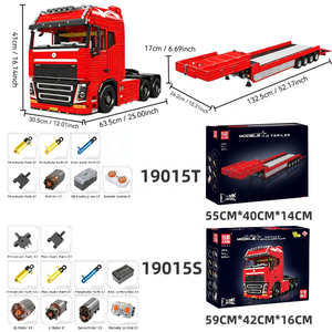 Ensemble de blocs de construction Mould <span class=keywords><strong>King</strong></span> 19015S 19015T FH16 RC Tracteur pneumatique MOC, véhicule d'ingénierie, <span class=keywords><strong>jouet</strong></span> pour cadeau de Noël - Product Image 1