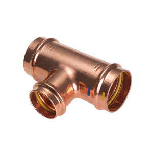 Raccordo a T in rame 22x18x22 mm per collegamento a pressione acqua/gas - Product Image 1