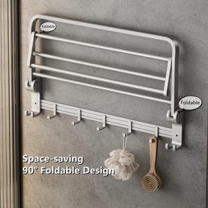 Estante <span class=keywords><strong>de</strong></span> almacenamiento CF <span class=keywords><strong>para</strong></span> <span class=keywords><strong>baño</strong></span>, <span class=keywords><strong>toallero</strong></span> doble plegable <span class=keywords><strong>de</strong></span> aluminio, <span class=keywords><strong>toallero</strong></span> <span class=keywords><strong>de</strong></span> mano, colgador montado en la pared <span class=keywords><strong>para</strong></span> <span class=keywords><strong>Baño</strong></span> - Product Image 3