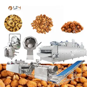 Máquina de torrefação de amendoim cristalizado revestida LFM linha de produção de nozes temperadas salgadinhas máquina de embalagem para torrefação de caju