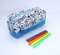 Sac à crayons de coloriage de grande taille sac de rangement de papeterie bricolage Durable éducatif mode coloriage créatif jouet stylo sac