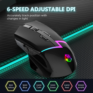 Inalámbrico 2,4 GHz para Paw3311 Juego Gaming Mouse Escritorio Óptico ABS Plástico RGB <span class=keywords><strong>Pc</strong></span> Logotipo personalizado DPI 12000 Ratón ergonómico - Product Image 2