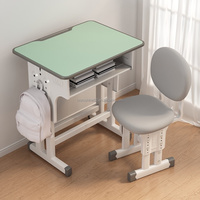 Ensemble table et chaise scolaire commerciale Zoshine moderne en métal écologique avec étagère, prêt à l'emploi, installation facile, protection anti-collision