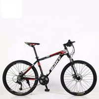 Vélo de montagne avec cadre en acier, jantes en alliage d'aluminium, frein à disque, 21 vitesses, roues de 20 à 29 pouces, fourche à suspension, cadre rigide, capacité de charge de 120 kg