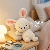 Peluche Lapin Blanc Mignon en Gros 33cm Doux et Bouclé Certifié EN71 CE pour Cadeau Enfant