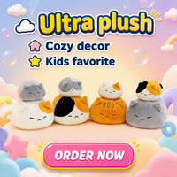 Bantal Plush Kucing Siamese Calico Mini Lucu Imut Lembut Bulu Halus Wajah Kusam Hadiah Liburan