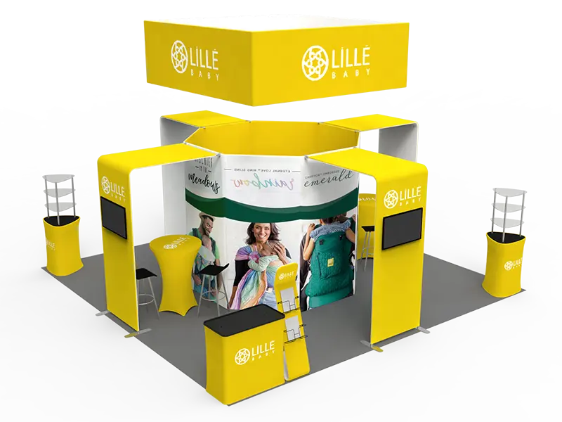 Tensão tecido portátil fácil configurar 3D exposição exposição 10x10 SPI estande de exposição CES tradeshow estande