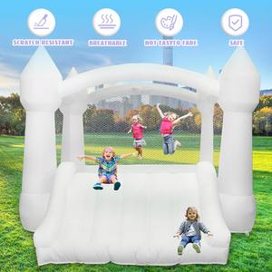 Château gonflable Oxford de taille moyenne à grande, blanc, avec toboggan et piscine à balles - Product Image 2