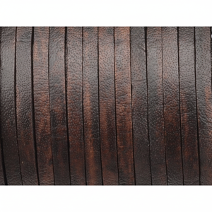 Cordon de corde plat en cuir marron véritable de qualité supérieure pour collier et bracelet, bijoux et perles. - Product Image 1