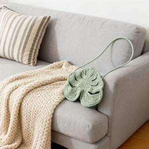 Adorno Suave Hecho a Mano <span class=keywords><strong>de</strong></span> Ganchillo con Diseño <span class=keywords><strong>de</strong></span> Hoja <span class=keywords><strong>de</strong></span> Loto y Rama <span class=keywords><strong>de</strong></span> Flores, Decoración Kawaii para el Hogar, Sala <span class=keywords><strong>de</strong></span> Estar, Uso Diario, Accesorio para <span class=keywords><strong>Libros</strong></span> - Product Image 3