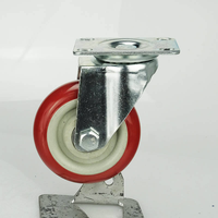Cache-poussière industriel de moyenne résistance en PP, roulettes pivotantes rouges pour chariot à outils, frein OEM