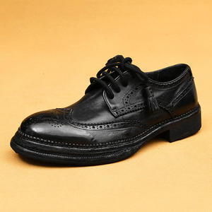 2025 Luxury business casual men's formal <b>shoes</b> genuine leather hand-customized Goodyear Brock leather <b>shoes</b> - Product Image 6