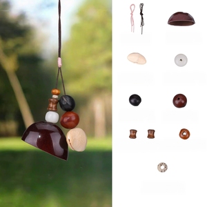 Wholesale Natural Fruit Shell Beaded Keychain Pendant Ethnic Handwoven Rope Bag Accessories DIY Handicraft <b>Wind</b> <b>Chime</b> Kit - Product Image 3