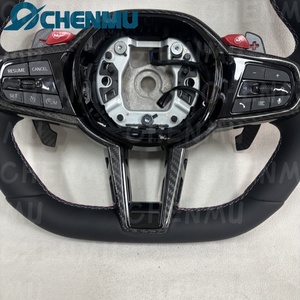 Volante Deportivo M LCI de Cuero Completo para <span class=keywords><strong>BMW</strong></span> F10 F30 G38 G20 G30 G42 G80 M3 M4 M5 <span class=keywords><strong>430i</strong></span> M430i M440i Serie 3/5 con Franjas Azules - Product Image 4