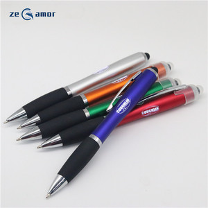 Zeamor <span class=keywords><strong>Boligrafo</strong></span> marca de logotipo de grabado láser venta funcional Multi 3 en 1 <span class=keywords><strong>LED</strong></span> de plumas con Stylus para hotel aeropuerto - Product Image 5