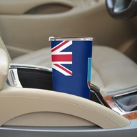 Gobelet isotherme en acier inoxydable de 20 oz personnalisé avec le drapeau national de Montserrat pour les voyages en ville, les excursions en voiture, le camping en plein air et les pique-niques