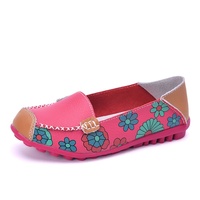 Sepatu Wanita Model Terbaru untuk Musim Semi Musim Panas, Loafer Hak Datar, Sepatu Ibu, Motif Cetak, Musim Gugur
