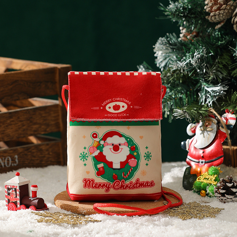 Sac messager Père Noël-rouge