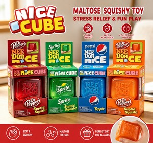 Jouet à presser en forme de glaçon de <span class=keywords><strong>cola</strong></span>, en vinyle souple, texture sirop de malt, anti-stress, balle sensorielle, vente en gros, emballé en boîte - Product Image 1