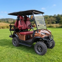 Voiturette de golf électrique tout-terrain 72V au lithium, 4 places, surélevée et personnalisée, homologuée pour la route, pour terrains de golf et complexes hôteliers