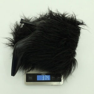 Large Size 46 Women High Heels Plush Fur Long Booties on Fluffy Knee High <b>Boots</b> Winter Furry Snow Shoes - Product Image 6