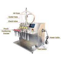 Machine de remplissage de liquides visqueux à pompe péristaltique à quatre têtes pour table, à débit élevé et haute température, pour sachets à bec verseur et bouteilles